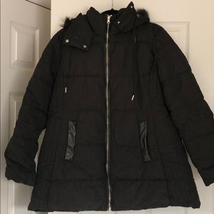 EUC Warm Maternity Coat, Black with Hood